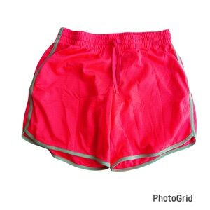 Danskin Now Women's Medium Size 8 -10 Pink mesh Athletic Shorts turquoise stripe